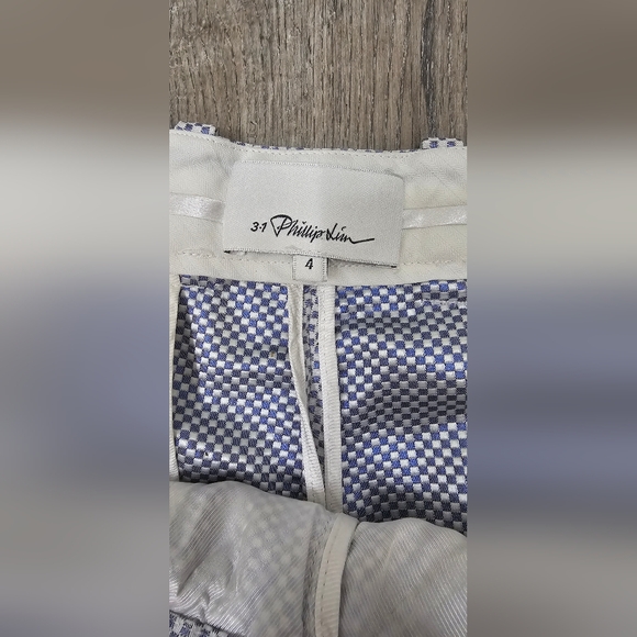 3.1 Phillip Lim Blue and White Checkered Pants- Size 4 - Picture 2 of 4